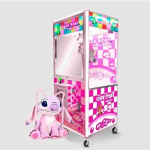 Cabina de peluches lucky star pink